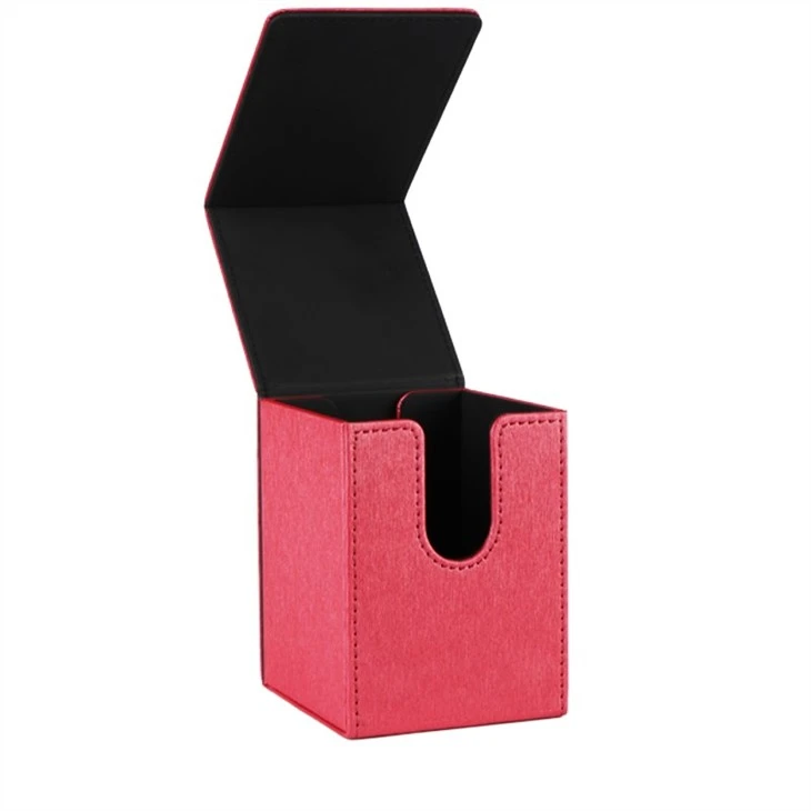 Leather Deck Box Red