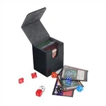Schwarze Leder-Deckbox